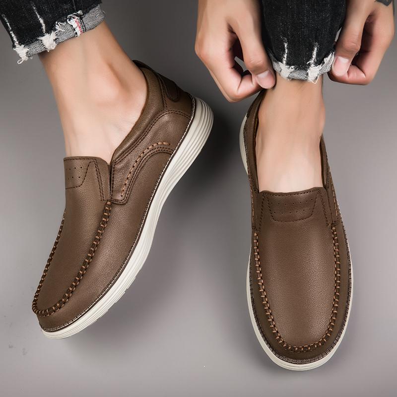 Брендовые мужские повседневные туфли из кожи — фото 7