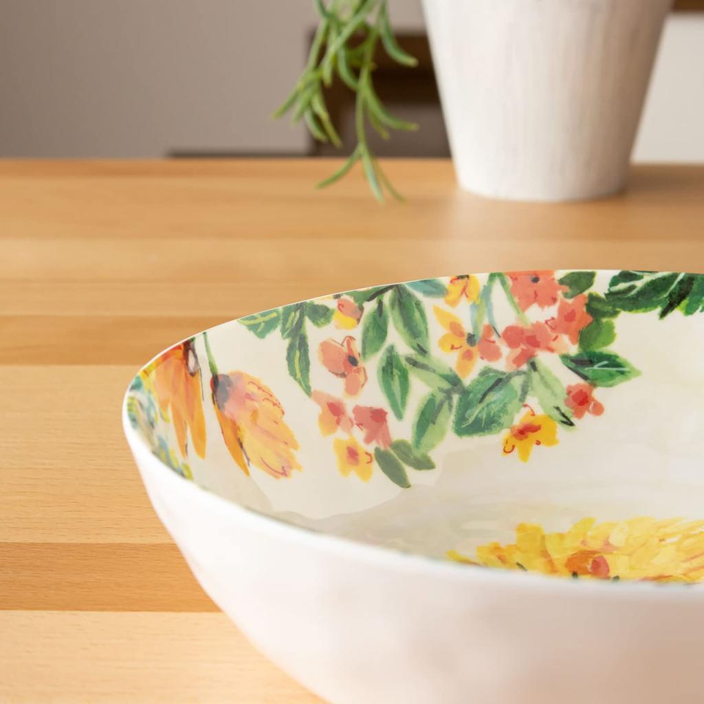 Abode Homewares Design [Etyczna, Nietłukąca, Bez BPA Zastawa Stołowa] Miska Ogrodowa w Kwiaty, Talerz, Miska do Serwowania, Miseczka na Płatki, Ok.. Średnica 20 cm,