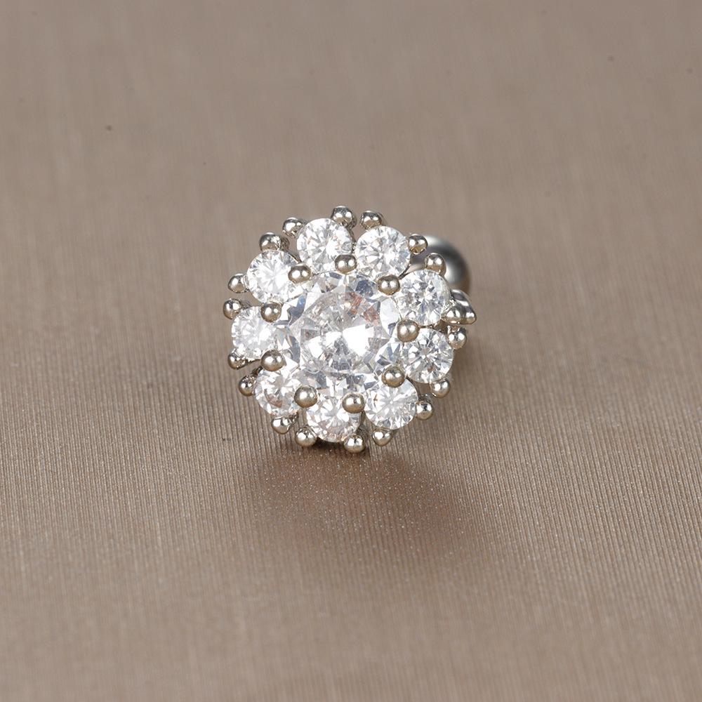 Gold Stainless Steel Earrings with Zircon Studs - Creative and Elegant Design