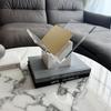 Acrylic Bookcase with Marble Base, Creative Desktop Ornament, Magazine Rack Newspaper Rack, Home Office Decorations