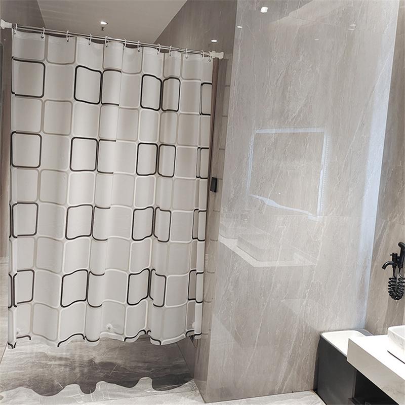 

3D печатная геометрическая большая квадратная занавеска для душа PEVA, утолщенная водонепроницаемая устойчивая к плесени перегородка для ванной комнаты, универсальная занавеска 180*180cm
