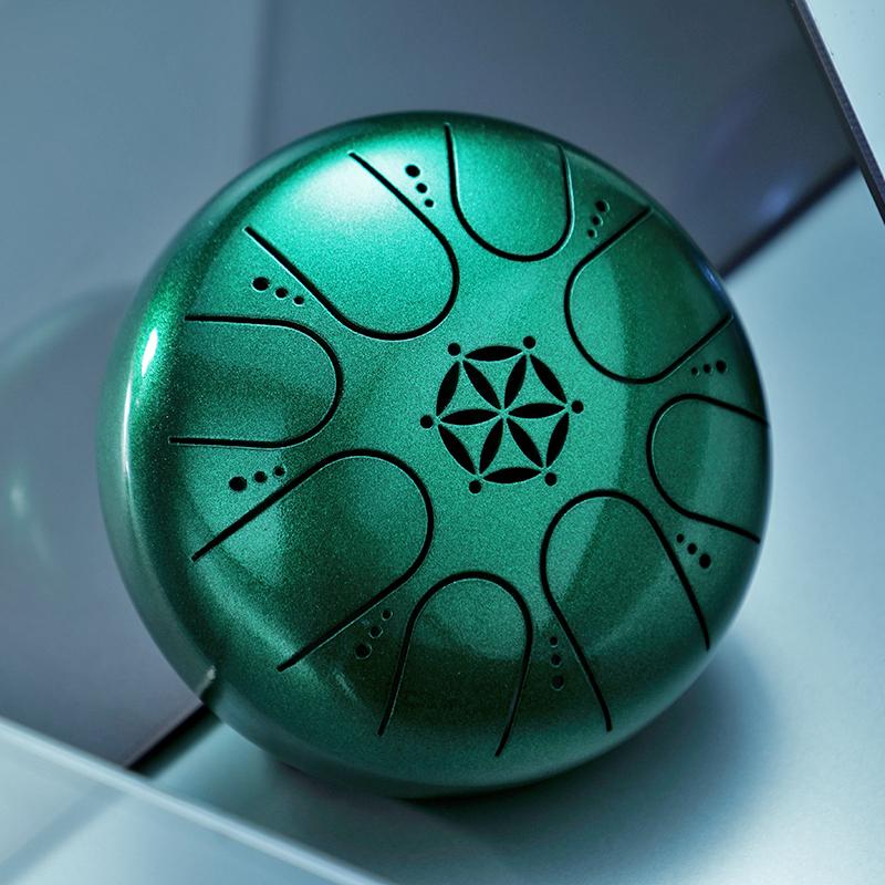 Hluru Glucophone Steel Tongue Drum 5.5 Inch 8 Notes Key C5 Ethereal Drum Tone Drum Percussion Musical Instrument