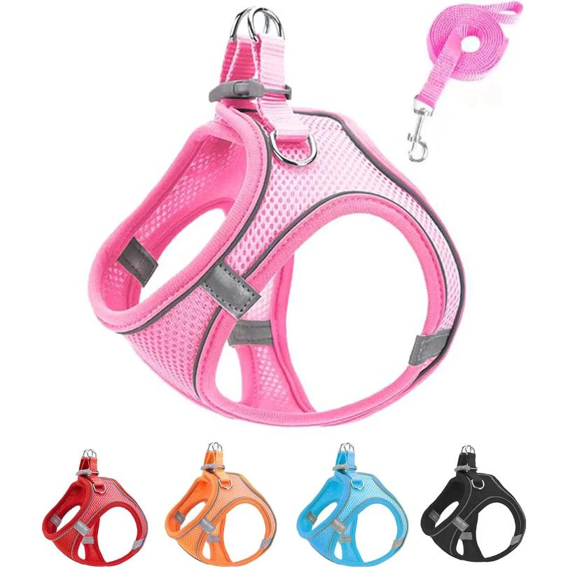 Soft mesh dog chest strap, suitable for training walks, adjustable dog vest, suitable for small and medium-sized dogs and cats