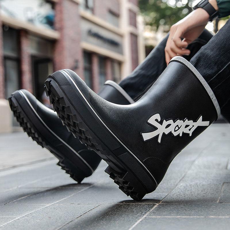 

Мужские водонепроницаемые резиновые сапоги до середины голени, нескользящие кухонные рабочие туфли, легкая прочная резиновая обувь для мужчин 40-45