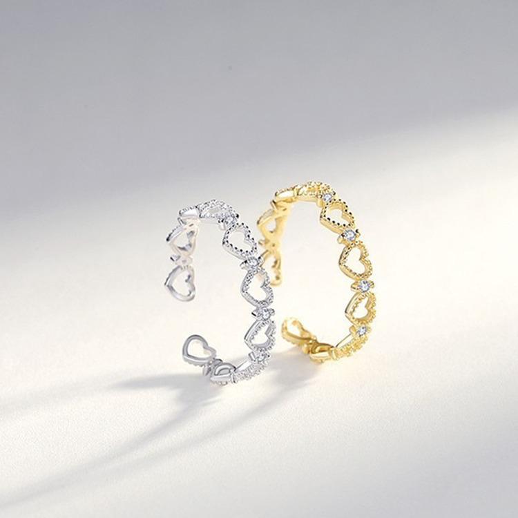 Exquisite 925 Silver-Plated Love Ring: Niche Design for Women, Light Luxury, Sweet Joint & Tail Style