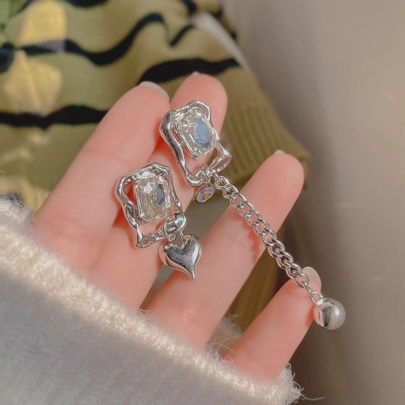 

Серебряная Игла Нишевый Дизайн Асимметричные Серьги-Цепочки с Кисточками, Сладкие и Крутые Серьги Geometric Spice Girl, Персонализированные Серьги для Женщин 925 silver needle серебряный