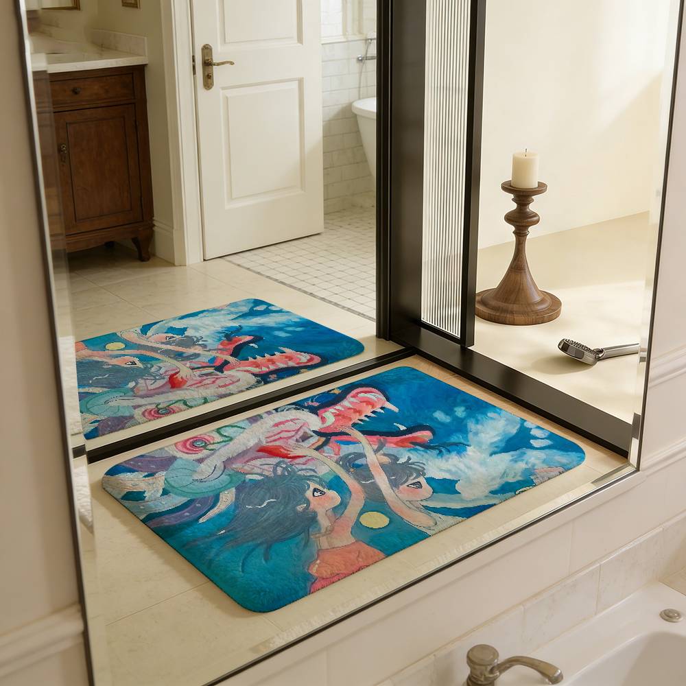 A-Aya T-Takano Art Bathroom Mat Kids Room Bedroom Decoration Balcony Anti-Slip Doormat Living Room Welcome Rug