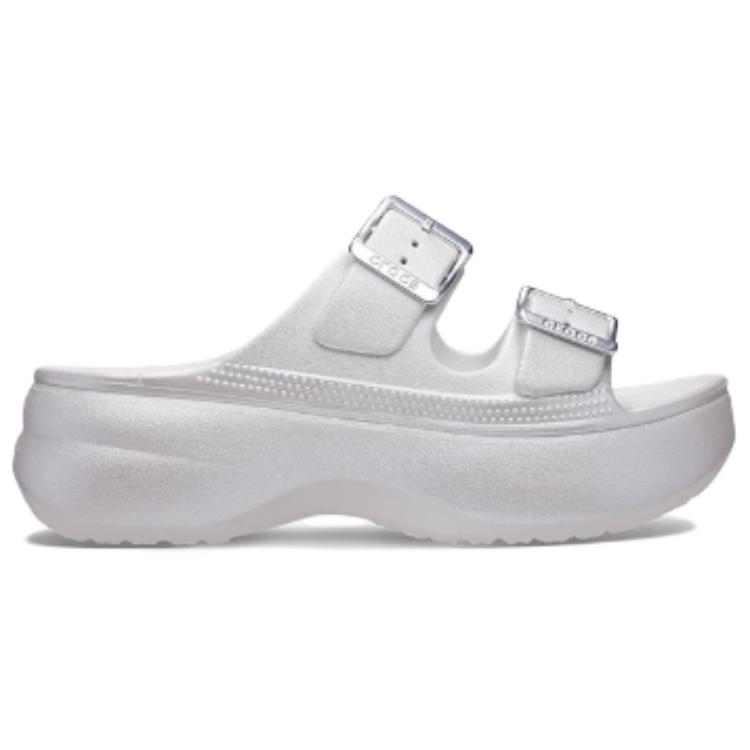 Crocs Slide Slippers Women's Gray Silver 215552-1OQ