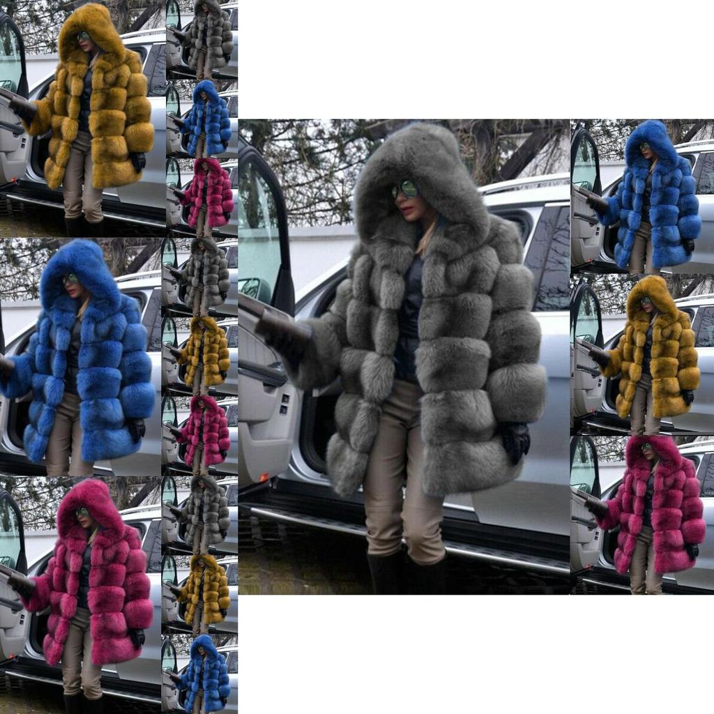 Cozy Women's Winter Faux Fur Coats Soft Jacket With Stylish Hooded Design