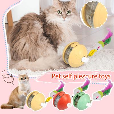 Brinquedo Interativo para Gato de Interior com Luzes, Bola Elétrica Recarregável para Gato, Brinquedo Elétrico Rolante para Gato(4 Estilos de Cauda São Enviados Aleatoriamente)