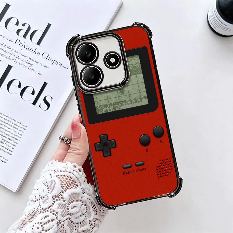 Game Console Trend Pattern Plating Phone Case For Xiaomi Redmi Note 14 15 Pro Plus 13 12 11 11S 11T 10 9S 9 5G Anti-Fall Airabag