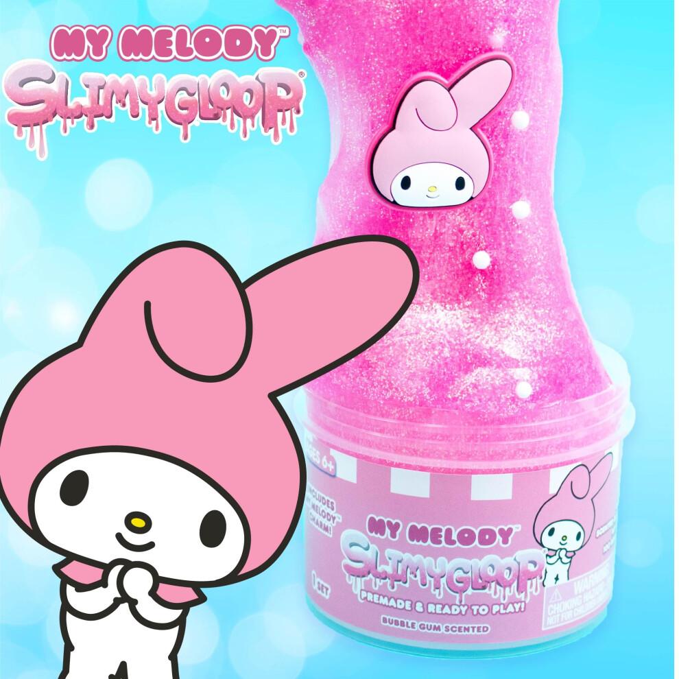 Barattolo My Melody SLIMYGLOOP 8 oz Slime Rosa Profumato alla Gomma da Masticare Include Perline & Ciondolo My Melody Cose Sanrio Slime Hello Kitty Slime per Bambini Ciao