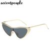 Y2K Punk Sexy Cat Eye Shield Sunglasses Women  Luxury Brand Vintage One-Piece Sun Glasses For Ladies Fashion Goggle Shades