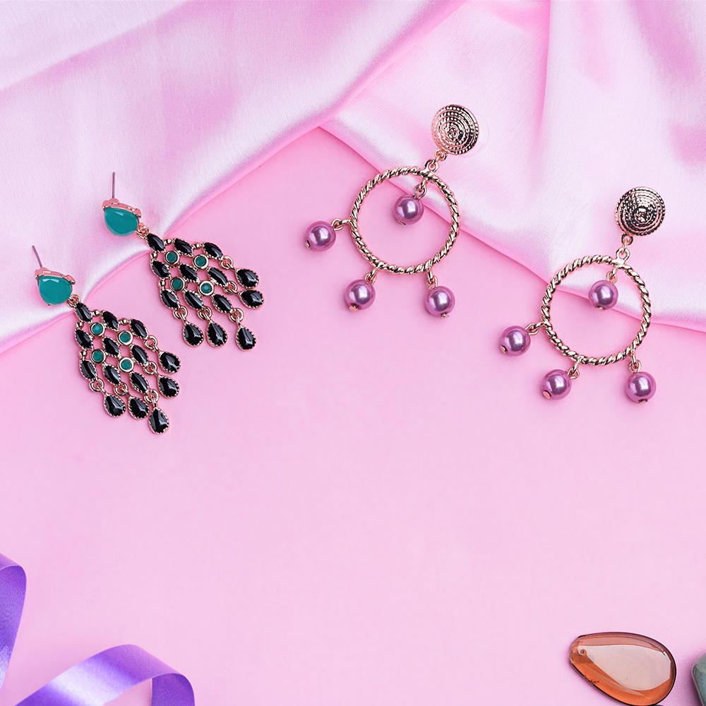 

Комбинированные серьги-люстры Estele с покрытием из розового золота для девочек и женщин