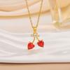Cherry Fruit Necklace - A Simple and Versatile Summer Accessory for Women, Featuring A Lockbone Chain with A Charming Cherry Fruit Design.