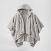 European and American foreign trade women's woolen coat can wear blankets, double-sided plush cloak, office work warm and comfortable shawl