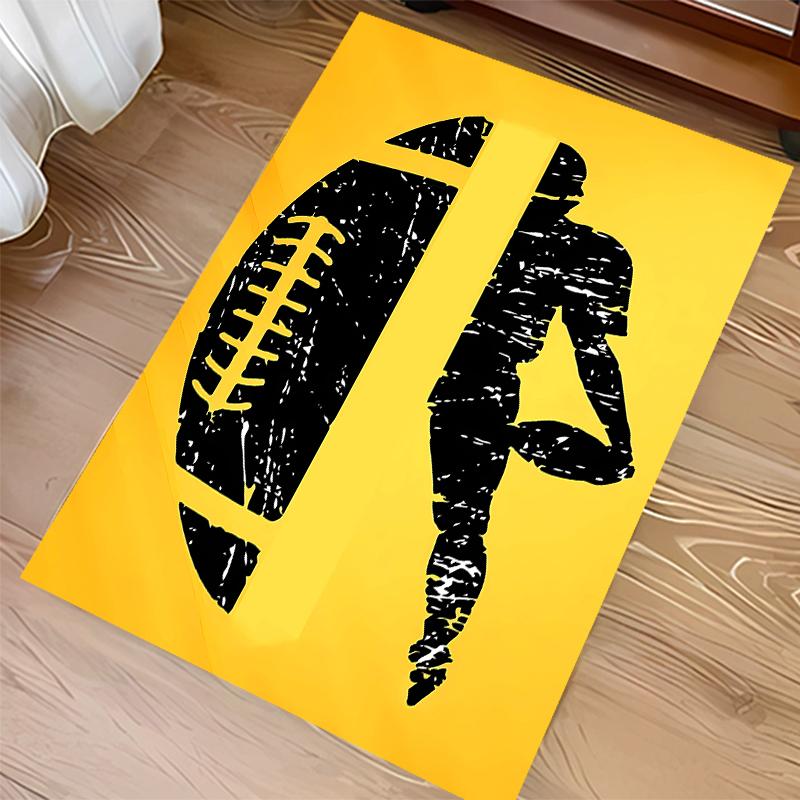1pc Pittsburgh Steelers Print Area Rug - Soft,Washable Non-Slip Indoor Mat for Office Chairs,Living Room,Home Office Decorative Rug