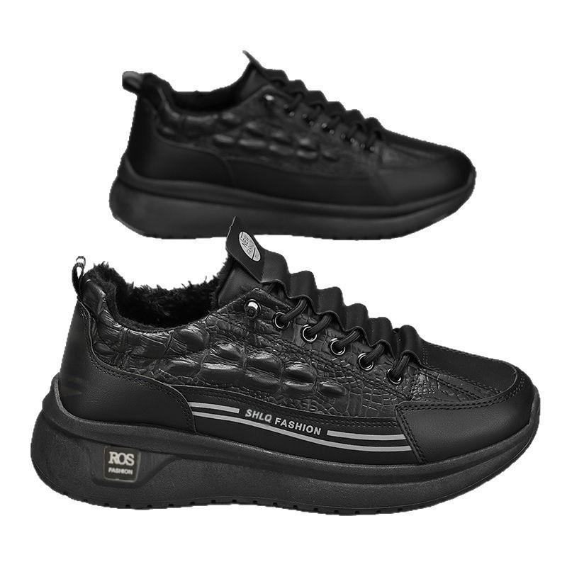 Single Cotton Casual Shoes Winter Velvet Thickened Warm Cotton Shoes Leather Sports Shoes Shoes Shoes