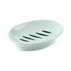 Oval Soap Dish with Drainage Slots Durable Plastic Construction Easy to Clean Compact Design Suitable for Bathroom and Kitchen Use