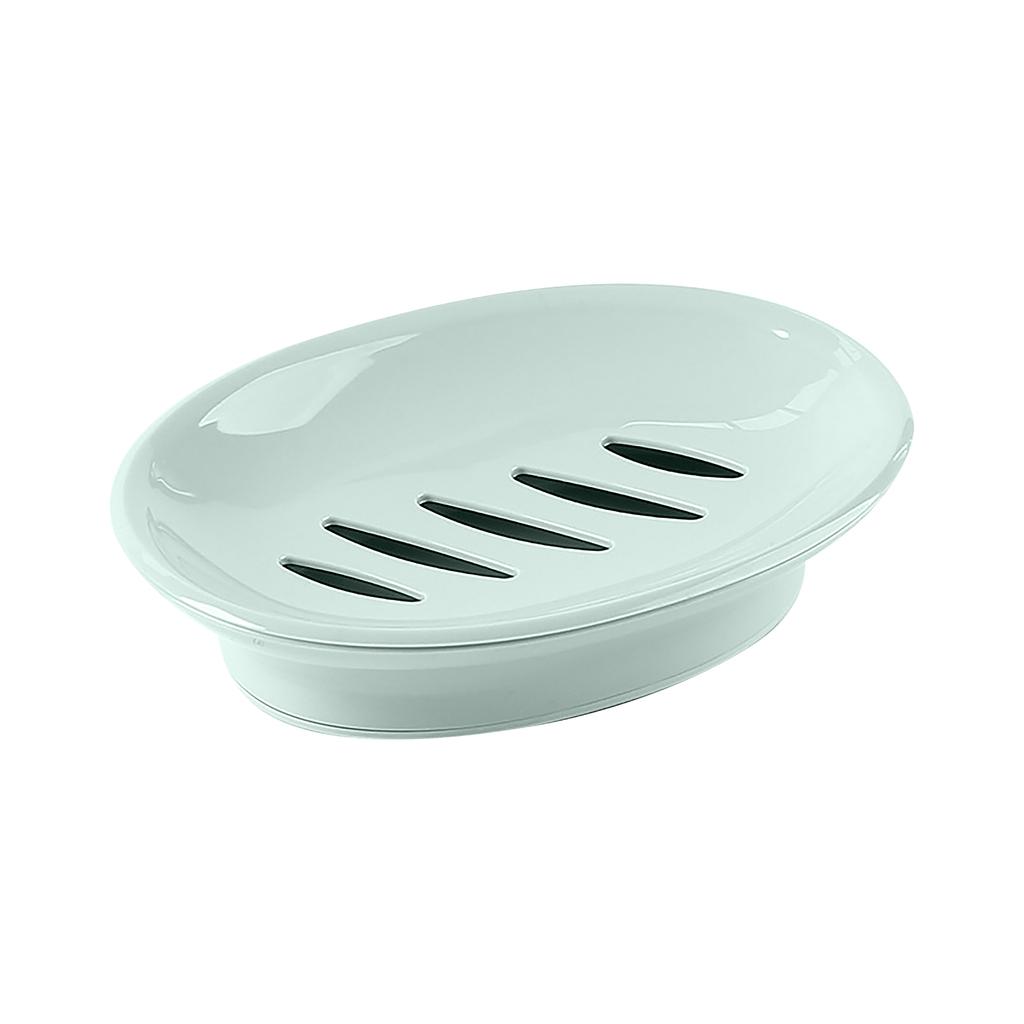 Oval Soap Dish with Drainage Slots Durable Plastic Construction Easy to Clean Compact Design Suitable for Bathroom and Kitchen Use