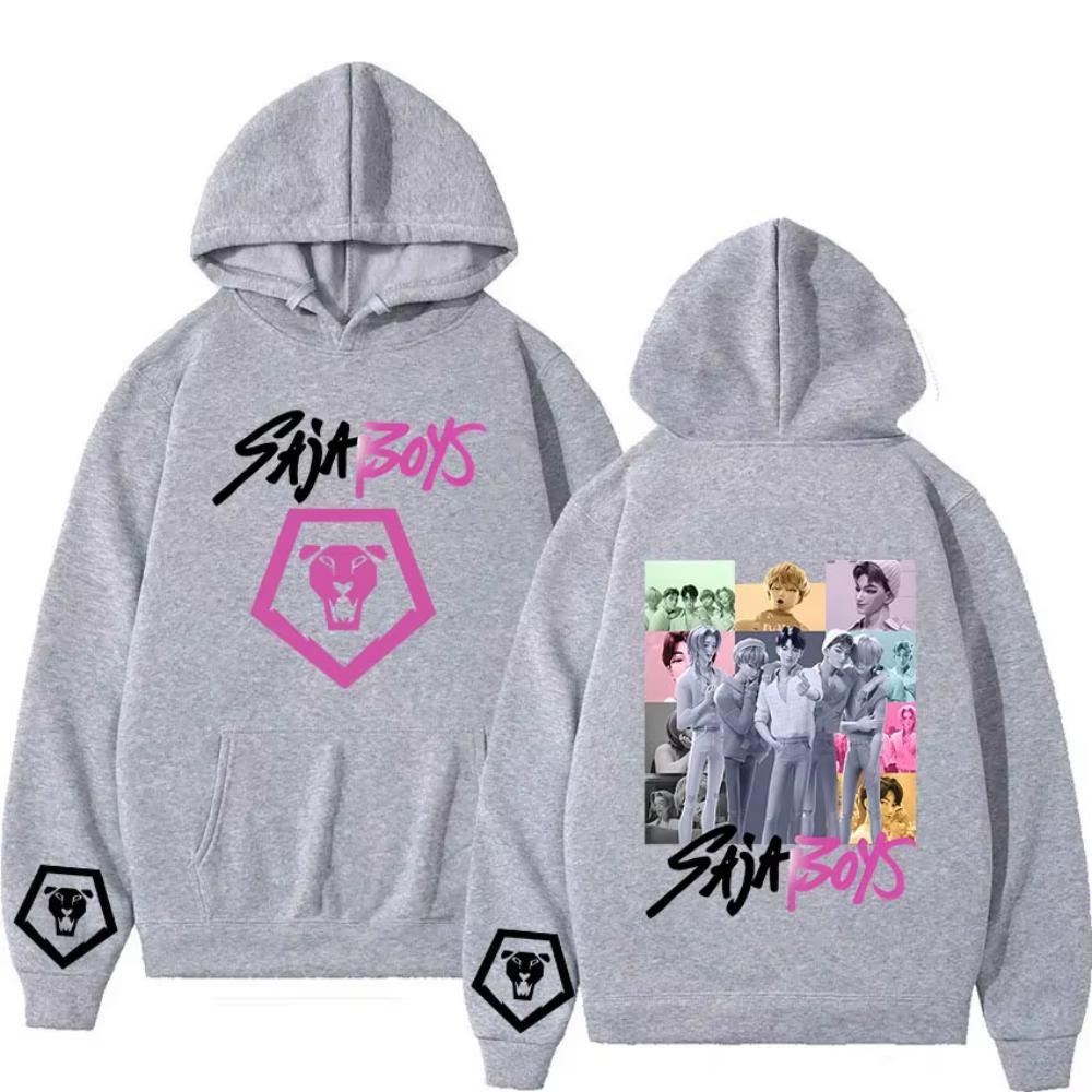 K-Pop Saja Boys Dämonenjäger Film 2025 Grafik-Hoodie Herren Damen Mode Ästhetisches Sweatshirt Gemütlicher Hochwertiger Langarm-Hoodie