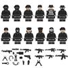 Moc Military Building Block Set Black Swat Jeep With Small Granule Assembly Toy Bag Pieces)