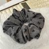 2pcs Temperament Bow Wave Point Large Intestine Hairband Female Tie Meatball Hair Rope High Elasticity Durable Rubber Band