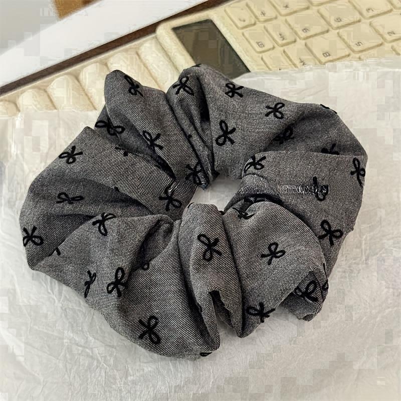2pcs Temperament Bow Wave Point Large Intestine Hairband Female Tie Meatball Hair Rope High Elasticity Durable Rubber Band