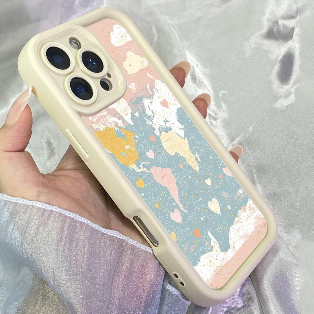 JT192 Colorful World Map Travel for iPhone 17 16 15 14 Pro Max Samsung S26 S25 Ultra A17 A16 A07 A56 A06 A55 Xiaomi 15T Redmi 15c 14C Soft TPU Case
