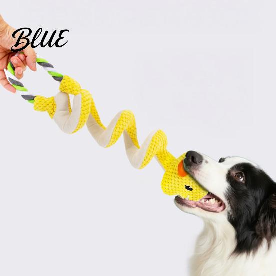 Active Play Dog Accessories Squeaky Toy with Pull Rope Plush Tug of War Toy Fun Toys for Dogs Spiral Animal Interactive Small Medium Large