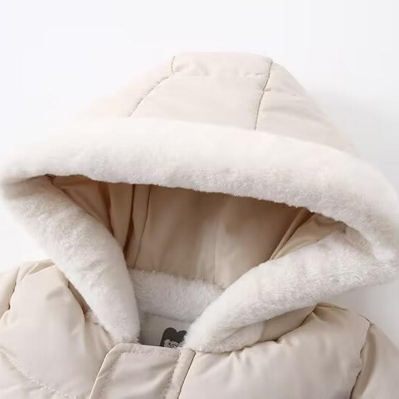 Winter Childrens Thickened Bodysuit Baby Clothes Warm Hooded Fleece Jumpsuit