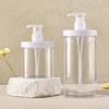 1pc 500ml/1000ml Pump Bottle Dispenser Plastic Refillable Bottles Wide Mouth Style Refillable Empty for Travel Shower Soap