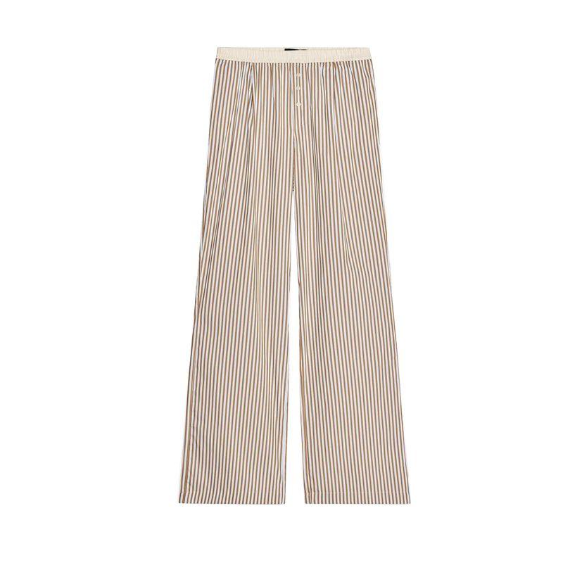 Stripes Hanging Collar Vest Style Tops 2010778 Contrast Color Stripes Pajamas Style Pants 6929413
