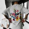 Tricou de vară 2026 cu tematică Mickey Mouse Disney pentru bărbați, modă stradală, 100% bumbac pur, cu mânecă scurtă, casual, larg, respirabil, top