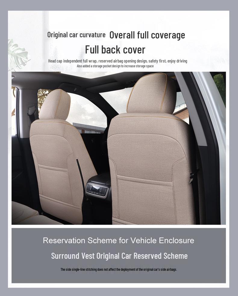 Toyota Highlander Seat Cover: Universal Linen Cushion for 5-7 Seats, All-Season Use