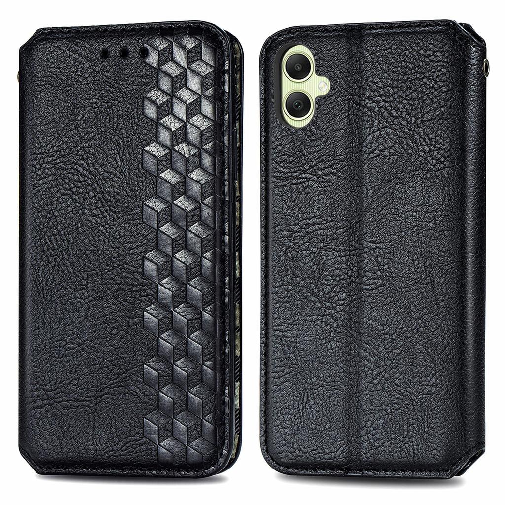 For Samsung Galaxy A05 4G PU Leather Case Rhombus Imprint Wallet Stand Phone Cover