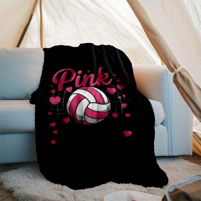 Volleyball Theme Printed Blanket - Perfect for Couch, Bed, Travel & Outdoor Use | Machine Washable, Cozy & Durable.