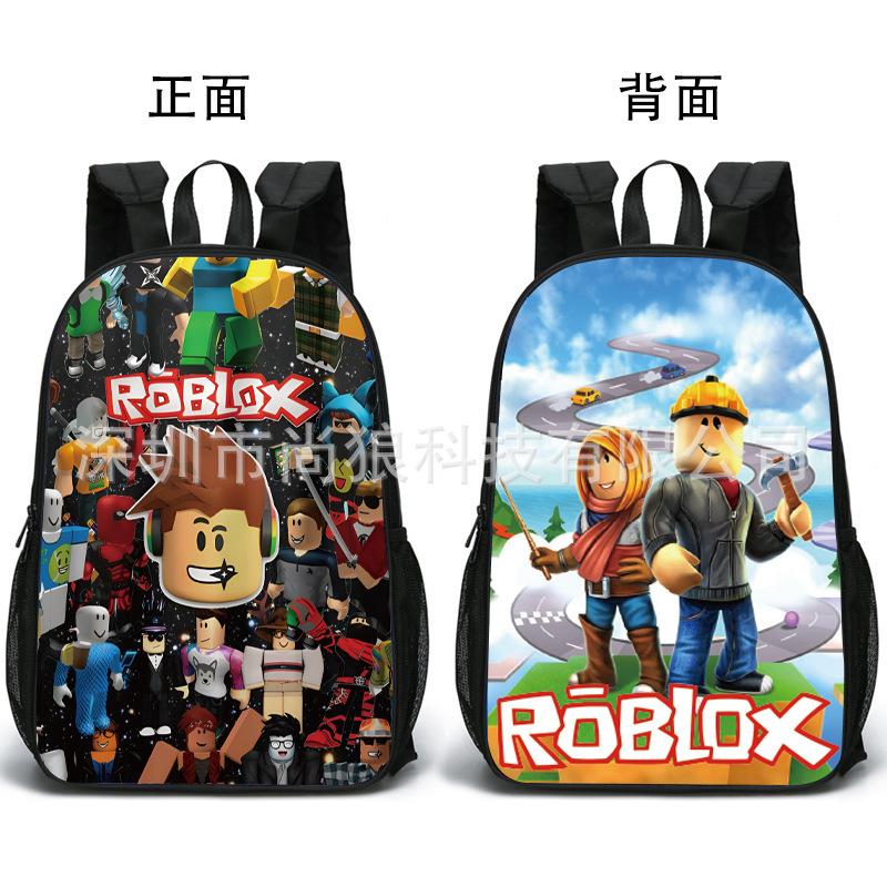 Straight Hair Roblox Double-Sided Schoolbag Roblox Game Merchandise Double-Sided Backpack For Primary And Secondary School Students