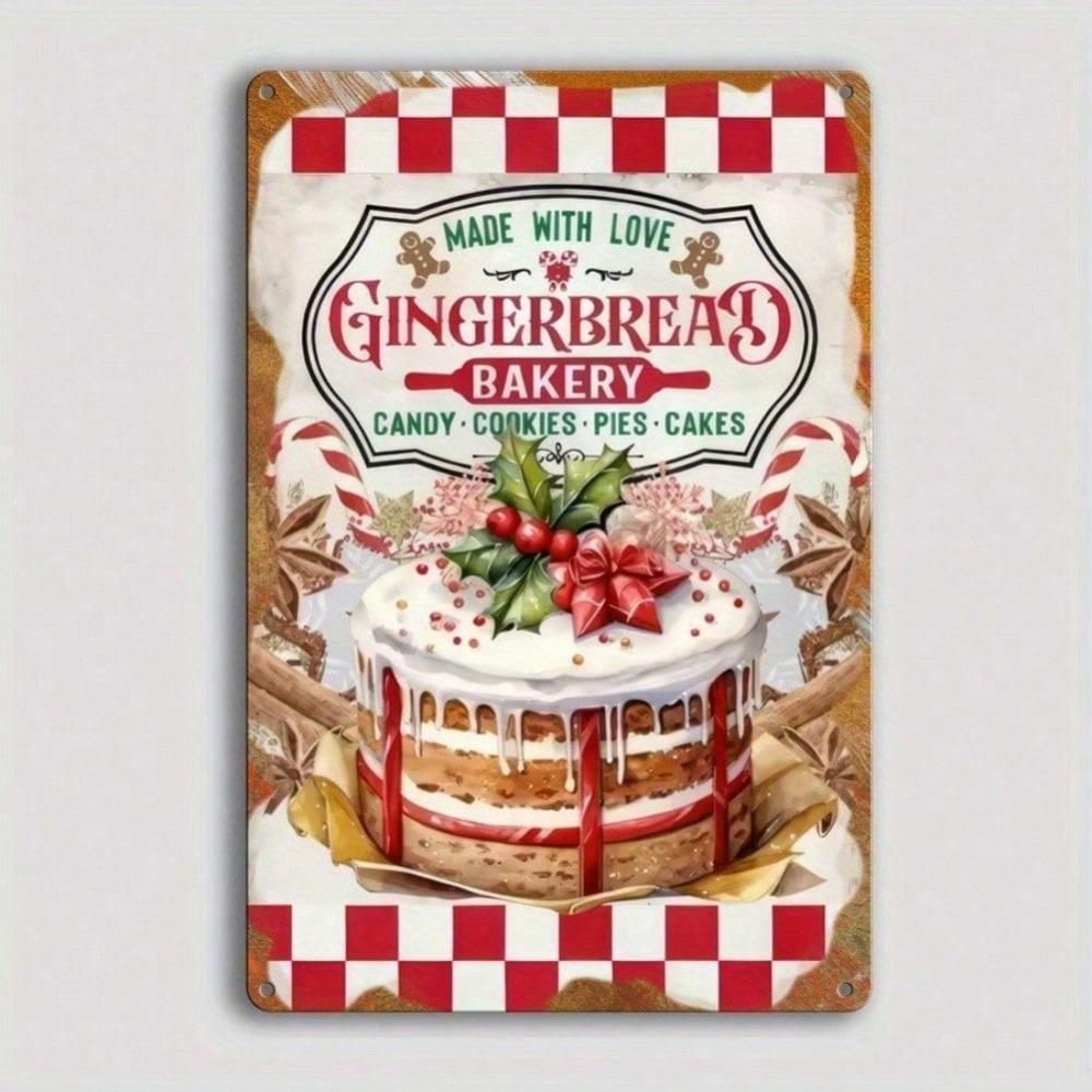 1pc Christmas Tin Sign Vintage Metal Decor for Wall Garage Bar Cafe