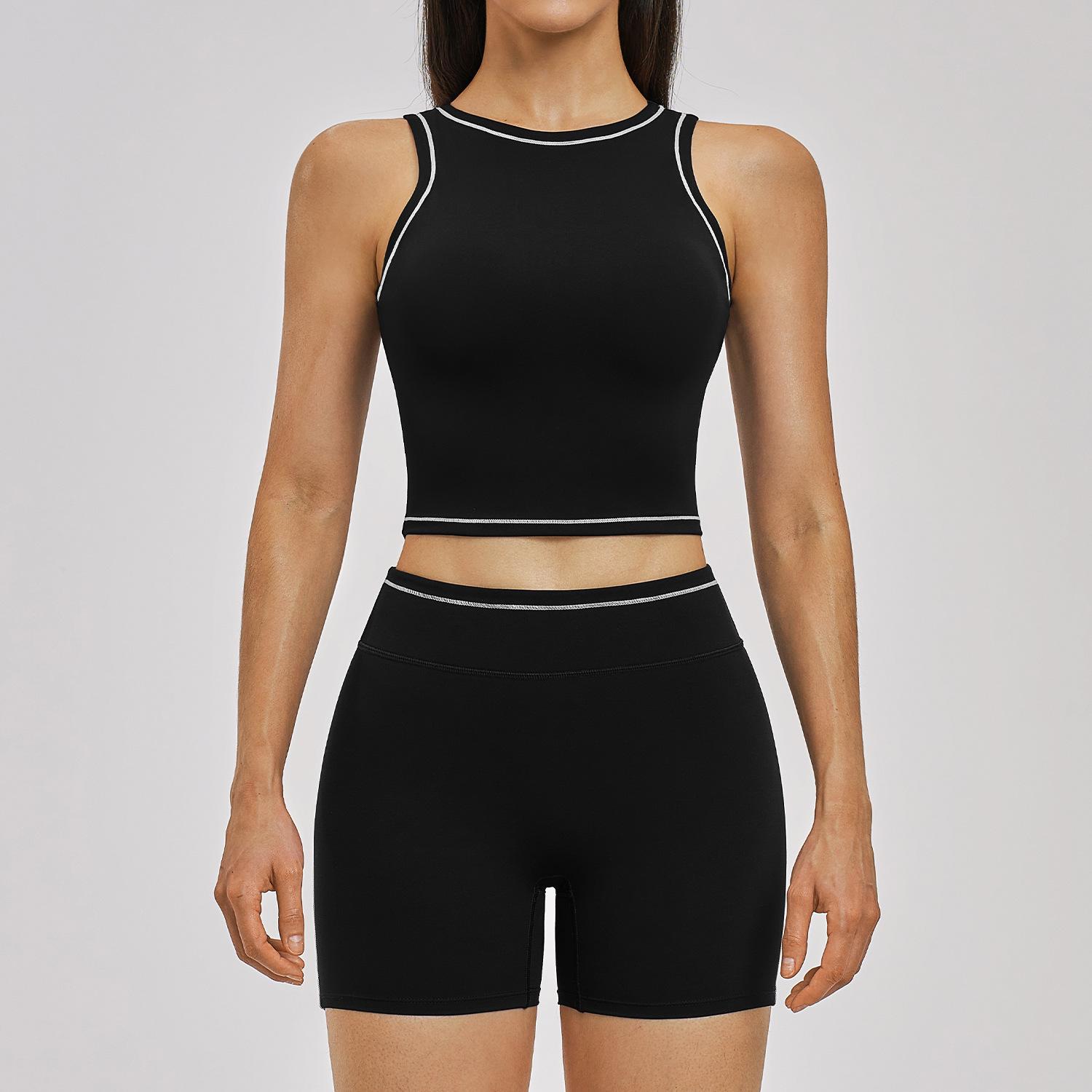Dare to Show Women s Color Block Slimming Yoga Set - Tight-Fitting Sportswear for Running & Fitness