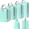 4/6pcs Compressible Packing Travel Storage Bag Cubes Waterproof Suitcase Nylon Portable With Handbag Luggage Organizer Ryanai