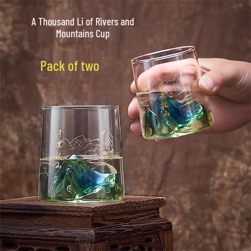 Qianli Jiangshan Mountain View Glass Teacup Set