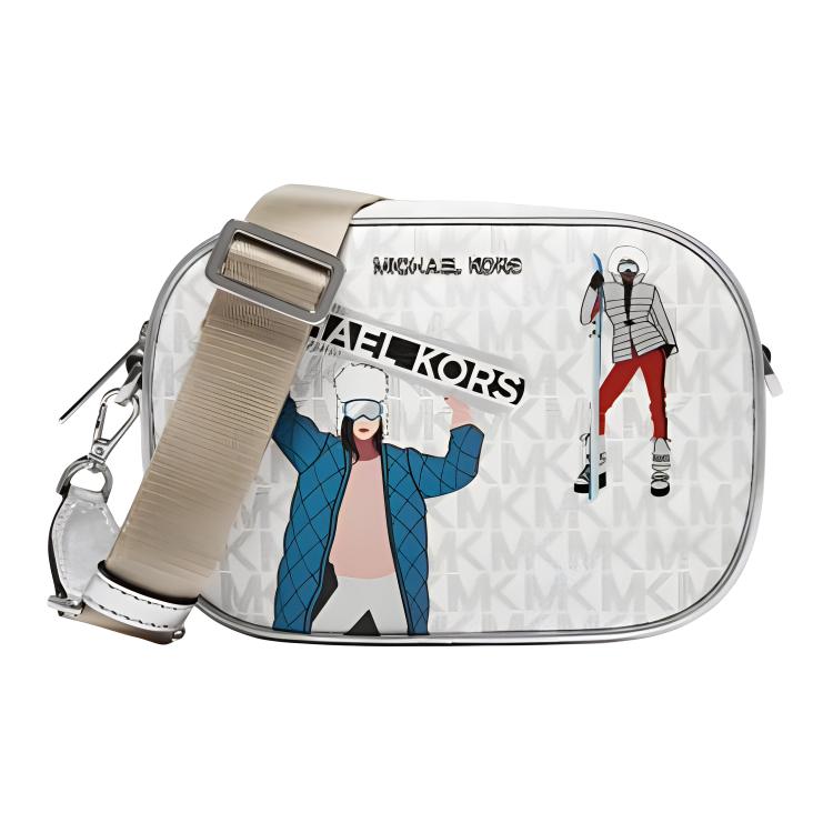 

New MICHAEL KORS Jet Set Artificial Leather Camera Bag, Shoulder Bag, Crossbody Bag Women s White 35H1S5CN4B-163 19.1*6.1*13.0CM