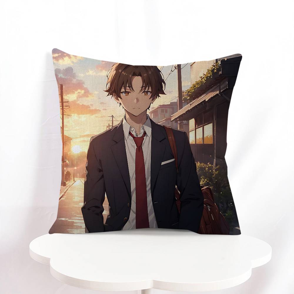 Kiyotaka Ayanokoji Kissenbezüge Cartoon Sofa Dekorativ Zuhause Doppelseitiger Druck Kurzer Plüsch Niedliche Kissenhülle