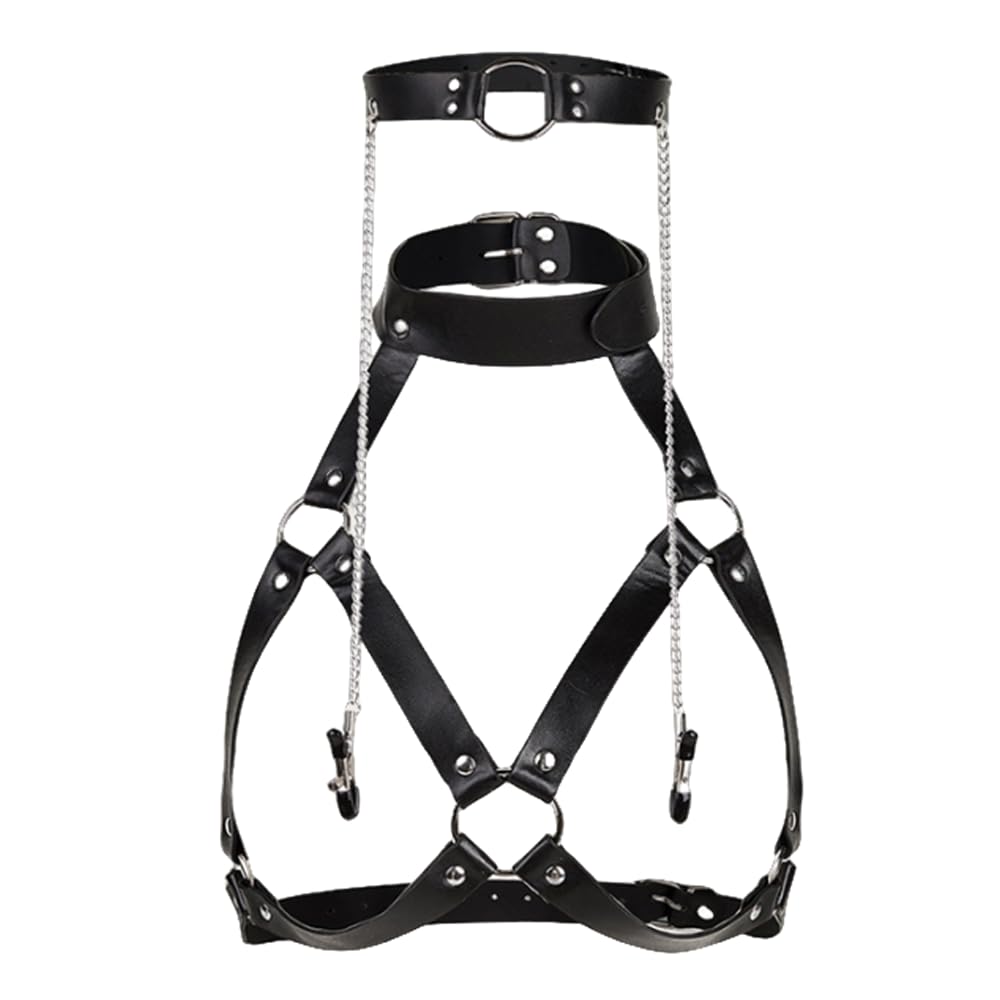 Harness Bondage Sex Toys Women SM Body Chest Harness Belt with Mouth Gag Nipple Clamps Adult Restraints Bondage Sex Games