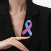 Pink and Blue Ribbon-shaped Brooch Universal Alloy Enamel Pin Fashionable and Versatile Clothes Backpack Scarf Accessory Brooch