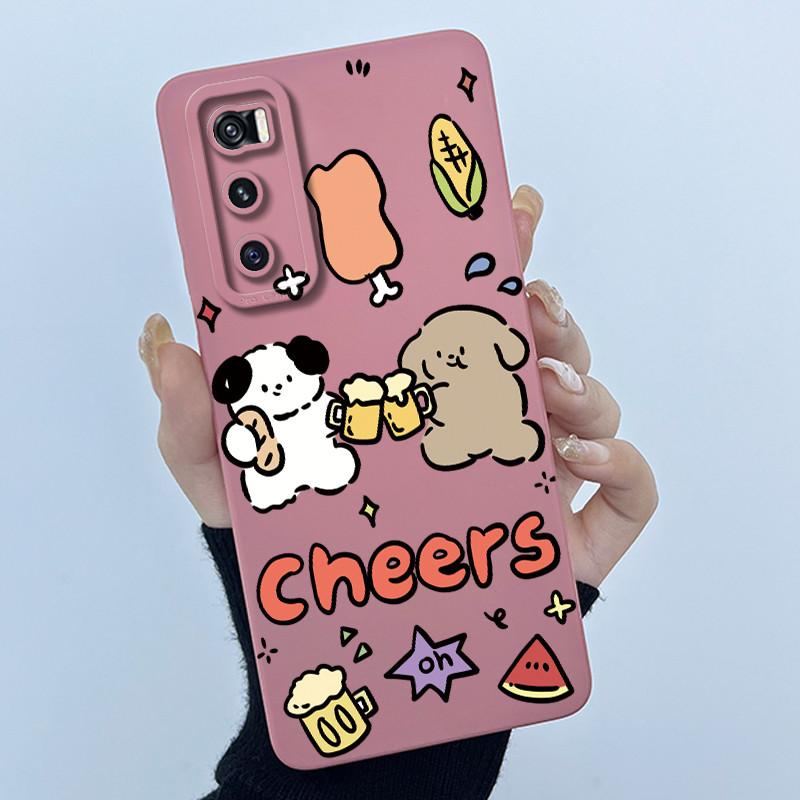 For Vivo V20 SE / Vivo Y70 Cases V2022 V2023 Soft Silicone Phone Case Sweet Printing Cartoon Protective Shell Painted Back Cover