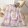 Happy 40th Birthday Quotes Blanket Durable Comfort Perfect for Bedding Couch Chair Four Seasons Universal Modern Style