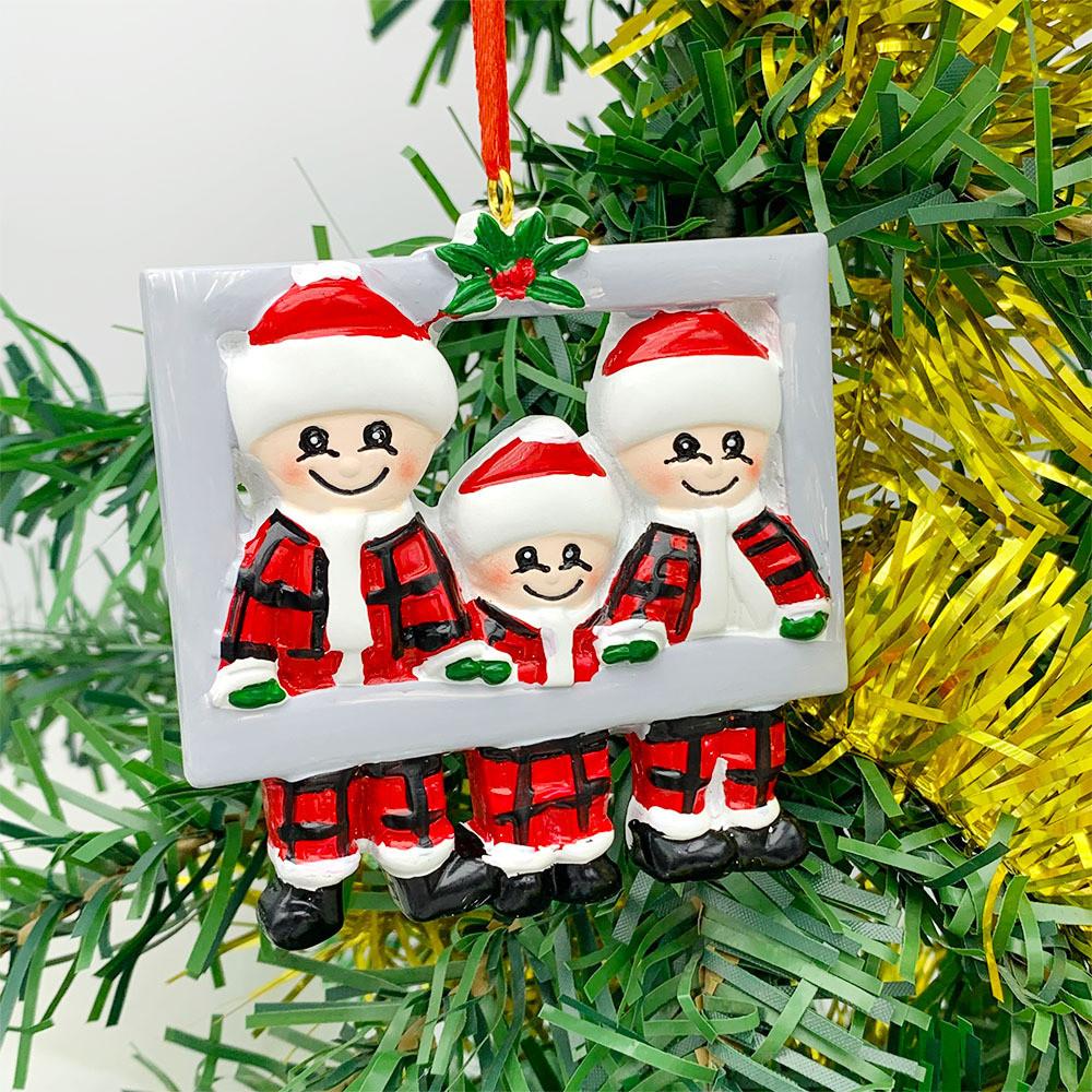 Crafted Resin Beautifully Family Photo Frame For Christmas Featuring Colorful Characters Santa