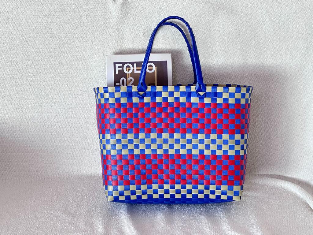 M Home, Large Capacity Hand-woven Vegetable Basket Open Shopping Bag Daily Versatile Commuter Women's Shoulder Handbag